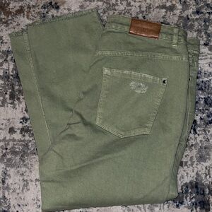 Zara Basic Z1975‎ Denim Vintage denim light green ripped distressed raw hem 8